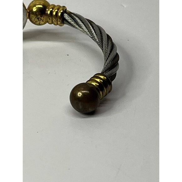 Sukura Quartz Womens Watch Twisted Cable Band Silver Gold Tone Not Working - Picture 6 of 13